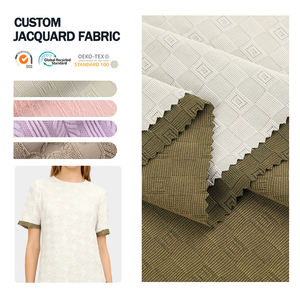 Tissu jacquard tricoté personnalisé en promotion, tissu textile double tricot jacquard avec logo personnalisé pour la production de vêtements de nuit - Product Image 1