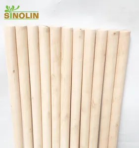 Machine en bois naturel poli manche de vadrouille bâton de manche de balai en bois et ensemble de pelle à poussière pour la maison triangle de nettoyage de plancher 2-en-1