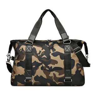 custom camouflage travel duffel bag for men large travel tote bag overnight weekend bags with shoulder strap