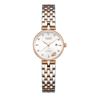 Montre à quartz de luxe tendance ciel étoilé, avec index diamantés, bracelet en acier inoxydable, cadran en verre et affichage de la date - Grande Vente