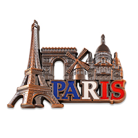 Aimant de réfrigérateur en métal de la Tour Eiffel souvenir de Paris antique le plus populaire pour les voyageurs