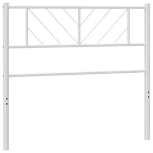 W2B VidaXL doppia testiera letto classico/tradizionale industriale bianco verniciato a polvere in acciaio estendibile singolo hotel Queen regolabili - Product Image 4