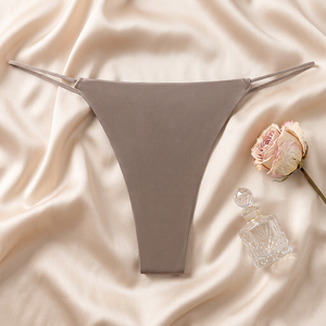 Tanga de Hilo de Seda Fría para Mujer, Sin Costuras, de Talle Bajo, Ultrafino, Invisible, Sexy, Suave y Elástico, Ropa Interior Femenina OEM ODM - Product Image 3