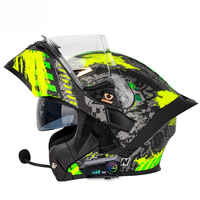 Nouveau casque intégral de moto de haute qualité avec double visière homme/femme et écouteurs Bluetooth haute définition