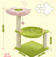 Mau Poste Rascador para Gatos con Estructura de Madera de Sisal, Diseño de Cama de Flores Removible y Atractivo