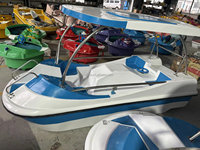 Bateau miniature de pêche à pédales à faible vitesse, écologique, à énergie propre, pour 4 personnes, en fibre de verre, pour les loisirs et les visites touristiques