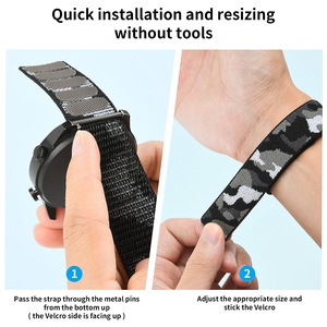 สายนาฬิกาไนลอนสำหรับเล่นกีฬาขนาด20มม. 22มม. 26มม. สำหรับ Garmin Fenix 8 43มม. 47มม. 51มม. สัญชาตญาณ2 2X 2วินาที - Product Image 4