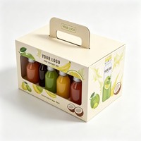 Boîte de transport de boissons personnalisée haut de gamme en gros, boîte cadeau pour bouteille de bière, boîte d'emballage pour canette de vin avec poignée, impression à l'encre de soja, vente chaude