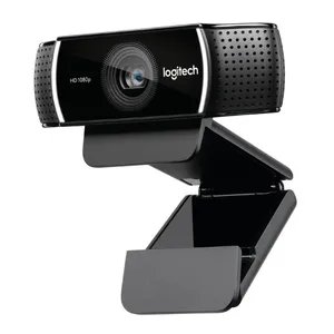 Logitech C922 HD 1080P自动对焦网络摄像头，带2个全向麦克风CMOS Logitech高清摄像头