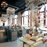Lustre Colonne en Cristal Transparent - Luminaire LED Moderne de Luxe, Garantie 5 Ans, Intensité Réglable pour Spa et Boutique Contemporains