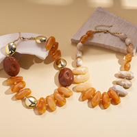Colliers ras du cou tendance, colliers bohèmes en résine acrylique, colliers ovales, bijoux fantaisie, accessoires pour femmes