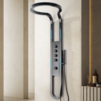 Panneau de douche mural LED de haute qualité en acier inoxydable 304, nouvelle mode, étanche, pluie et massage multifonction pour salles de bain