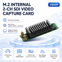 Kartu Pengambilan Video Internal Industri M.2 M-Key PCIe2.0 X4 2CH SDI 1080P60 YUY2 Mode Tunggal/Ganda/Triple