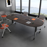 Table de conférence pliable moderne en bois massif avec pieds en métal pour la maison, le bureau, les salles de conférence, les hôtels, pieds réglables, respectueuse de l'environnement