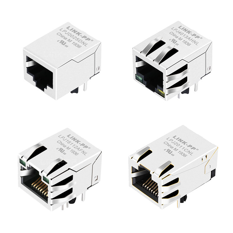 Vertical RJ-45 Network Outlet Jack Socket Waterproof Lan Cat7 Ethernet RJ45 Pass Through Connector With Led Light