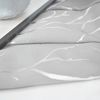 DaiRui Vente en gros Rideaux de salon en polyester à oeillets en tissu personnalisé occultant argenté avec impression sur feuille d'aluminium