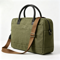 Sac messager rigide en toile cirée imperméable classique vintage pour homme YCW, sacoche pour ordinateur portable 15,6 pouces, sac à bandoulière