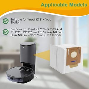 Sac à poussière jetable en tissu pour Ecovacs <span class=keywords><strong>Ozmo</strong></span> T8 + T8 <span class=keywords><strong>AIVI</strong></span> + <span class=keywords><strong>T9</strong></span> + N8 PRO + N8 + Robot Aspirateur Sacs à poussière de rechange - Product Image 6