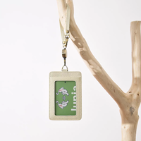 Porte-badge rétractable en cuir de vachette véritable, avec fentes pour cartes et fenêtre transparente, personnalisable avec logo OEM, vente en gros