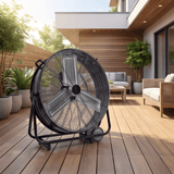 Ventilateur de sol électrique industriel, construction métallique, haute vitesse, 3 vitesses, utilisation extérieure, commerciale et domestique, emballage en boîte couleur