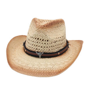 <span class=keywords><strong>Sombrero</strong></span> <span class=keywords><strong>de</strong></span> Paja Estilo <span class=keywords><strong>Vaquero</strong></span> Occidental con Diseño Calado y Decoración <span class=keywords><strong>de</strong></span> Banda <span class=keywords><strong>de</strong></span> <span class=keywords><strong>Cuero</strong></span> - Product Image 3