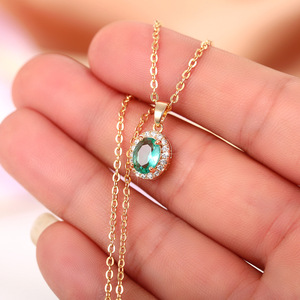 Collana con Ciondolo in Pietra Verde-Blu per Donne, Stile Vintage, Gioielli alla Moda per Uso Quotidiano, Regalo - Product Image 2