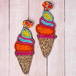 Boucles d'oreilles élégantes faites à la main avec des perles de rocaille pour femmes, bijoux de mode bohème, boucles d'oreilles pendantes colorées, accessoires de mode - Product Image 3