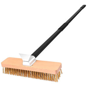 Brosse en cuivre pour four à pizza en gros d'usine avec grattoirs en acier inoxydable, manche en aluminium, brosse de nettoyage, outils de cuisson - Product Image 1