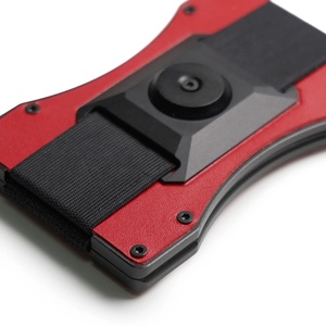 Boshiho Customized Slim Aluminum Genuine Leather Spinning Top <b>RFID</b> <b>Blocking</b> Fashion Men's Business Card <b>Wallet</b> Factory-Direct - Product Image 6