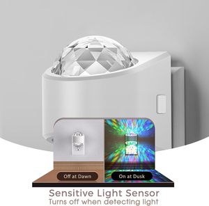 Projecteur de Nuit RVB avec Capteur Crépusculaire, Lampe de Projection Étoilée RVB à Changement de Couleur pour Chambre et Couloir - Product Image 3