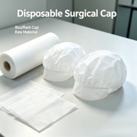 Rouleau de tissu non tissé Spunbond blanc mat 26 GSM pour bonnet chirurgical, bonnet bouffant et filet à cheveux d'infirmière