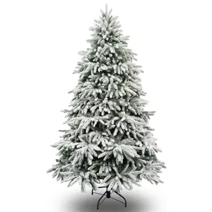 Arbre de Noël commercial flocage 2024 7FT, arbre de Noël articulé de qualité supérieure avec lumières LED