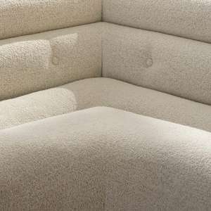 طقم أريكة إيطالي فاخر على شكل حرف L من المخمل المصقول، أريكة راقية لغرفة المعيشة بلون بيج للفيلات - Product Image 5