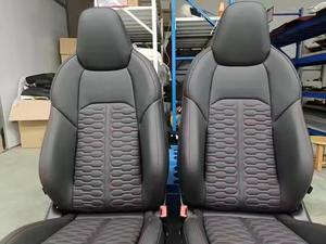 Siège de voiture électrique de luxe pour Audi - Cuir matelassé rouge et design sportif, amélioration du confort pour les trajets quotidiens et la conduite sur circuit - Product Image 5