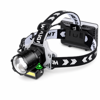 Linterna Frontal Recargable V80 20W con Láser COB, Zoom, 1000 lm, Pantalla Digital, Carga USB, Impermeable, Aleación de Aluminio, para Camping