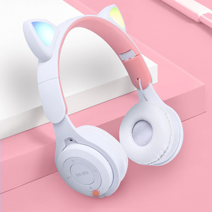 <strong>Cute</strong> Cat Ear Wireless LED Headset Helmet Gaming <strong>Earphone</strong> with Cat Ears for Girls and Kids JL Chipset - Product Image 4