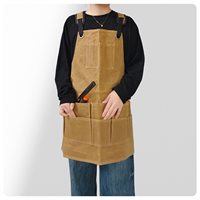 Tablier sans manches en toile épaisse cirée, réutilisable, tendance, multi-poches, rangement, rétro, jardin, outil alimentaire, ceinture