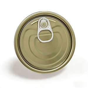 300 #   Couvercle <span class=keywords><strong>de</strong></span> boîte en fer blanc chromé <span class=keywords><strong>de</strong></span> 72,9 mm avec anneau <span class=keywords><strong>de</strong></span> traction argenté en aluminium et revêtement jaune - Product Image 1