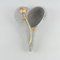 Pot Bunga Semen Bentuk Hati Modern Ramah Lingkungan Buatan Tangan untuk Dekorasi Rumah, Lantai, Dinding 16x16x7cm