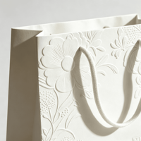 Bolsa de Regalo de Papel con Asas de Cuerda de Algodón, Impresión de Logotipo Personalizado, Ecológica, con Estampado Dorado en Relieve, para Promoción