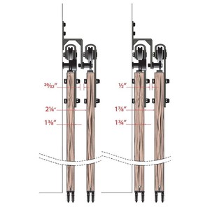 Cucina Bagno accessori per Mobili Gancio Due <span class=keywords><strong>Porte</strong></span> A Doppio Binario Bypass Rullo Scorrevole Barn Porta del soggiorno Kit Hardware - Product Image 4