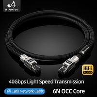 ATAUDIO Câble Ethernet OCC haute fidélité Rj45 Cat8 40Gbps pour la connexion d'un routeur TV portable Équipement HiFi