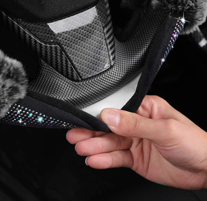 Phụ Nữ Thời Trang Trang Trí Xe Fluffy Bling Pha Lê Rhinestone Chỉ Đạo Wheel Fur Cover Phụ Kiện Xe Hơi Cho Phụ Nữ - Product Image 5