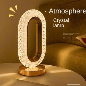 Lampe de table moderne de luxe en cristal, LED, commande tactile, sans fil, grande taille, en PC, alimentée par batterie, culot E26, pour chambre à coucher, style simple - Product Image 4