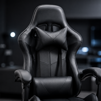 Chaise de gaming AOR Racing ergonomique en cuir PU, dossier haut inclinable, réglable, avec massage rafraîchissant, vérin à gaz 4 positions, extensible