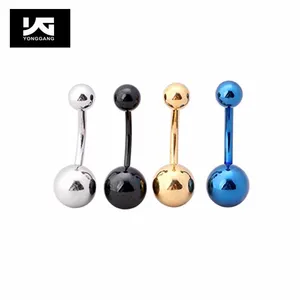 Hot Sale Stainless Steel Double Ball Navel Piercing Belly Button Ring Barbell Sexy Body Jewelry