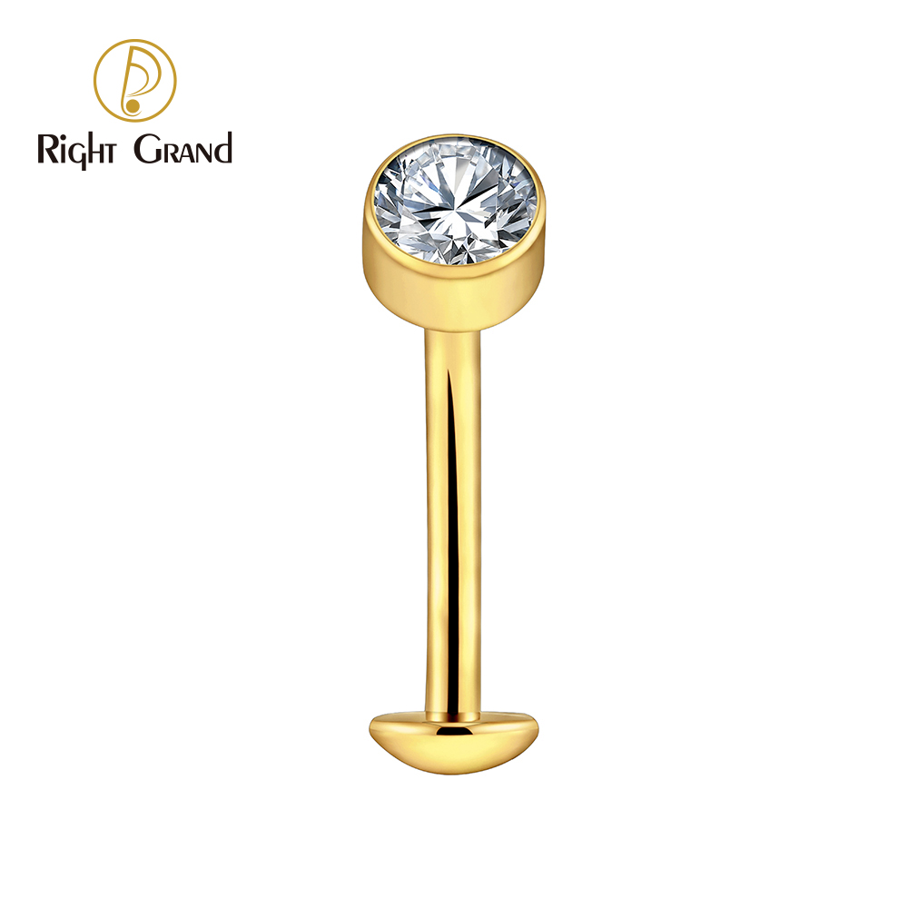 Titanium Gold pvd/Clear CZ