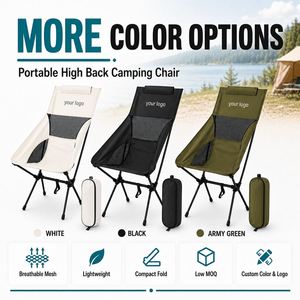 Outdoor Art-Style Space-Back Folding <b>Stool</b> Portable Camping & Balcony Fishing Recliner With Oxford Cloth Moon Chair - Product Image 4