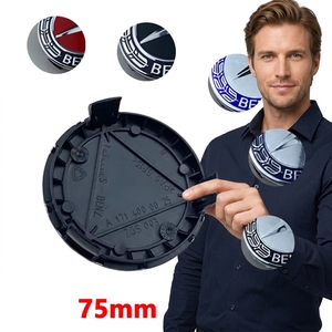 <span class=keywords><strong>Cache</strong></span>-<span class=keywords><strong>moyeu</strong></span> de roue noir 75 mm avec emblème bleu laurier, couvercle de remplacement d'origine pour <span class=keywords><strong>Mercedes</strong></span> Benz - Product Image 6
