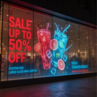 Pantalla LED Transparente de Gran Formato para Ventanas de Tiendas Minoristas, Pantalla de Vidrio Completo